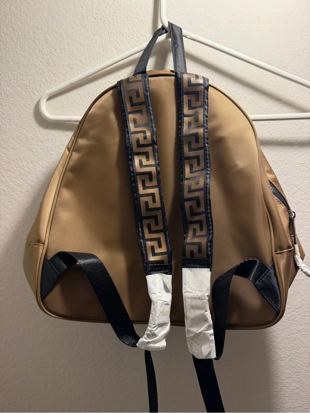 Versace Collection Olive Brown Medusa Logo Backpack